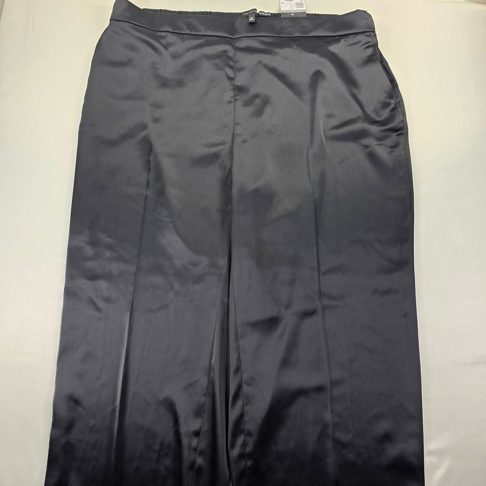 The Limited Women 3X Black Satin Wide Leg Dress Pants Elastic Back Waist H813
